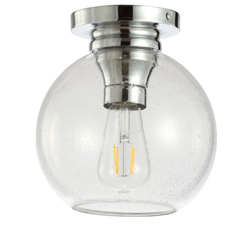 Atlas 7.75" Metal/Glass LED Flush Mount - JONATHAN Y